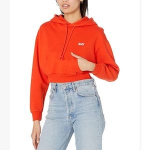 Levi’s orange graphic cropped hoodie. SZ. XL.  NWT